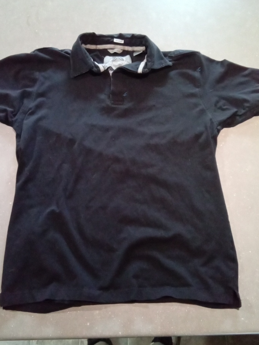 Men's Black Bruno NY Polo Shirt with Contrast Collar